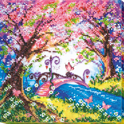 DIY Bead Embroidery Kit "Bridge into the spring"