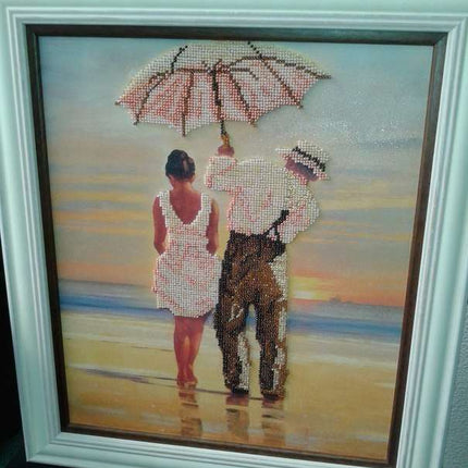 DIY Bead Embroidery Kit "Rendezvous" 11.8"x14.0" / 30.0x35.5 cm