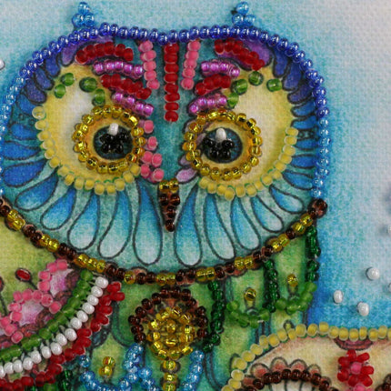 DIY Bead Embroidery Kit "Night couple"  5.9"x5.9" / 15.0x15.0 cm