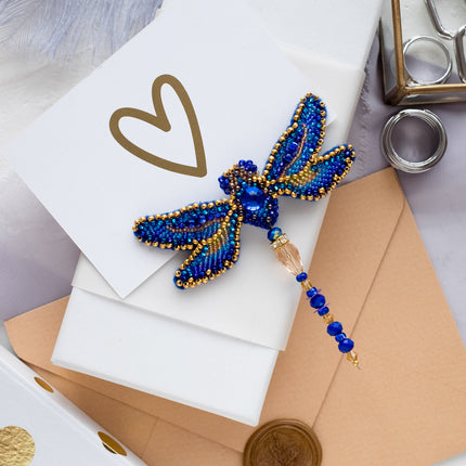 Beadwork kit for creating brooch "Dragonfly"