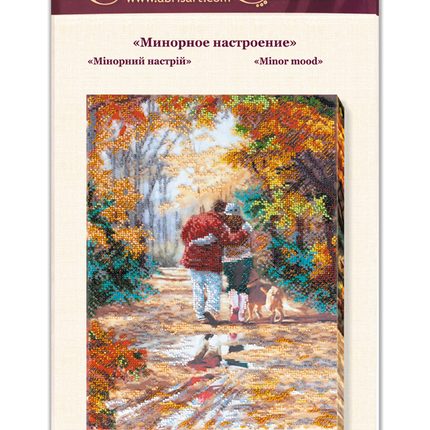 DIY Bead Embroidery Kit "Minor mood" 9.8"x14.2" / 25.0x36.0 cm