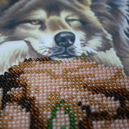 DIY Bead Embroidery Kit "Rest on the rocks" 12.6"x17.5" / 32.0x44.5 cm