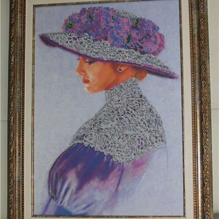 DIY Bead Embroidery Kit "Violet" 11.0"x15.7" / 28.0x40.0 cm