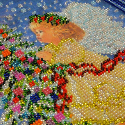 Canvas for bead embroidery "The Christmas Star" 7.9"x7.9" / 20.0x20.0 cm