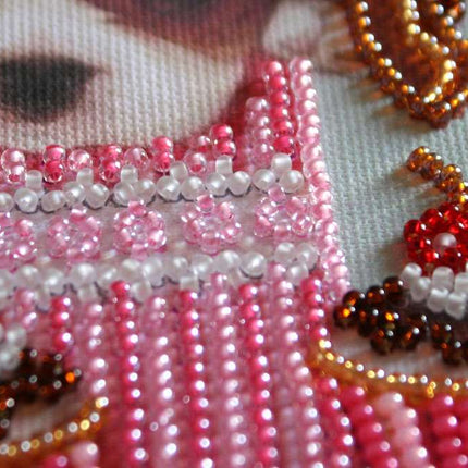 DIY Bead Embroidery Kit "Sweet joy"  5.9"x5.9" / 15.0x15.0 cm