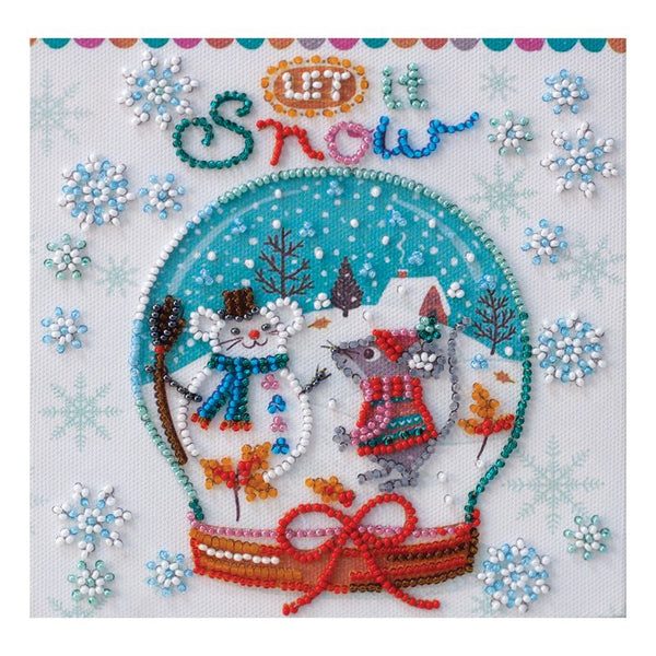 DIY Bead Embroidery Kit "Snowiness"  5.9"x5.9" / 15.0x15.0 cm
