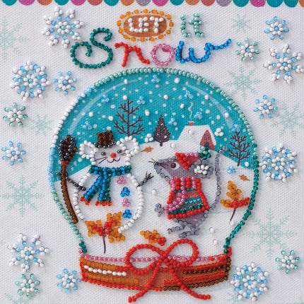 DIY Bead Embroidery Kit "Snowiness"  5.9"x5.9" / 15.0x15.0 cm