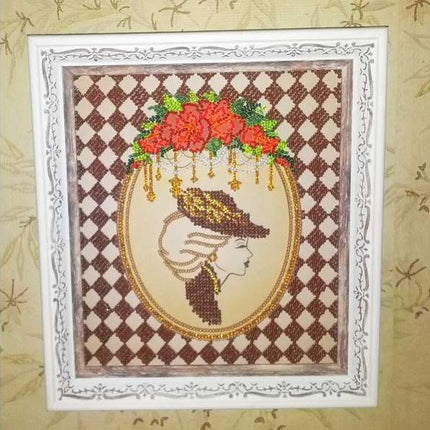 Canvas for bead embroidery "Retro" 6.7"x7.9" / 17.0x20.0 cm