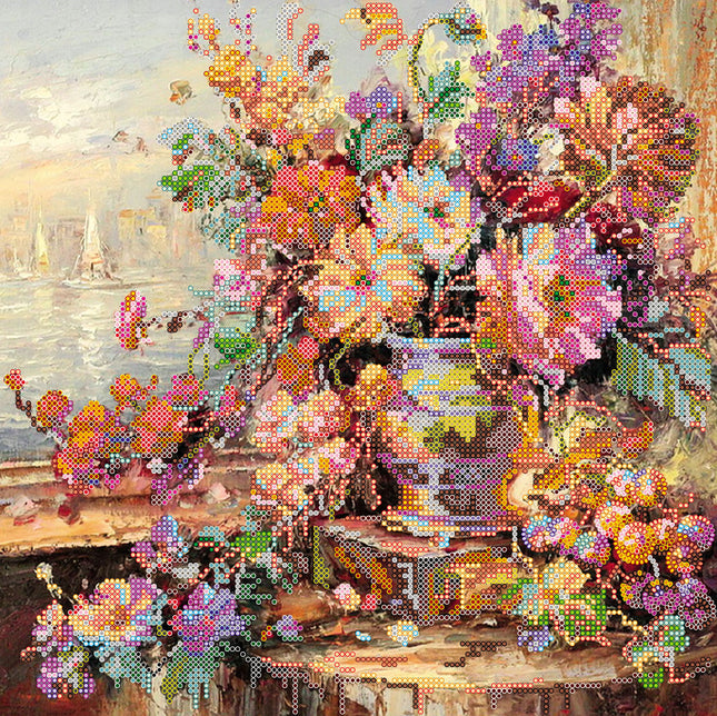 Canvas for bead embroidery "Renaissance" 11.8"x11.8" / 30.0x30.0 cm