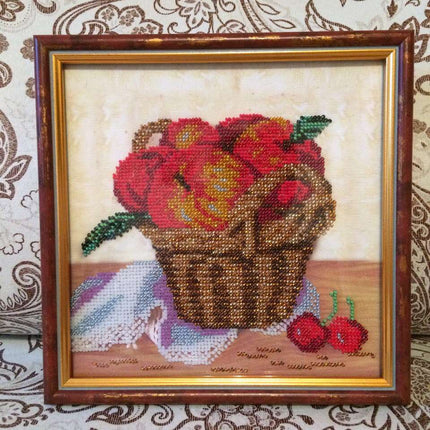 Canvas for bead embroidery "Summer fruits" 7.9"x7.9" / 20.0x20.0 cm