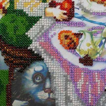 DIY Bead Embroidery Kit "Christmas Party" 9.1"x9.1" / 23.0x23.0 cm
