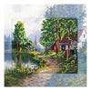 Canvas for bead embroidery "Little House in the Country" 7.9"x7.9" / 20.0x20.0 cm