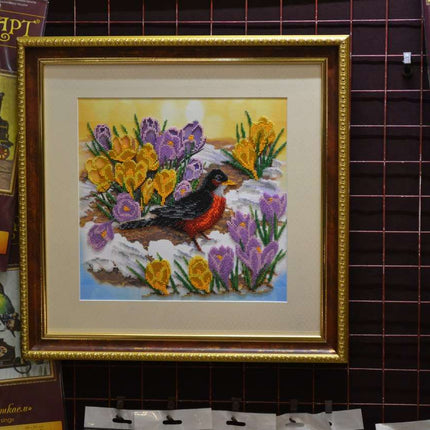 DIY Bead Embroidery Kit "Primrose" 11.8"x11.8" / 30.0x30.0 cm