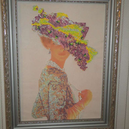 DIY Bead Embroidery Kit "Elizabeth" 11.0"x15.7" / 28.0x40.0 cm
