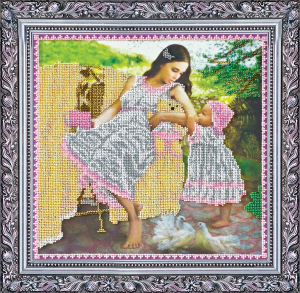 DIY Bead Embroidery Kit "A mother's love" 11.8"x11.8" / 30.0x30.0 cm