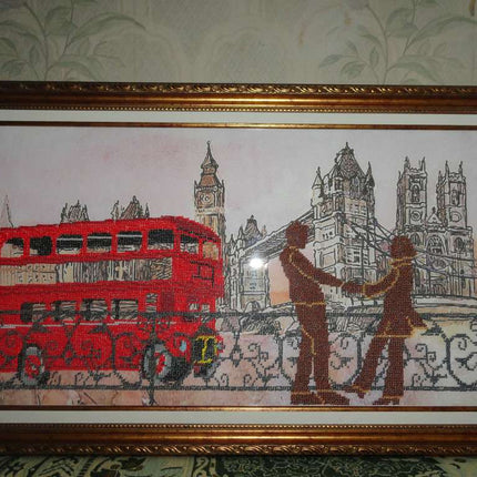 DIY Bead Embroidery Kit "The London lifestyle – 3" 21.3"x11.8" / 54.0x30.0 cm