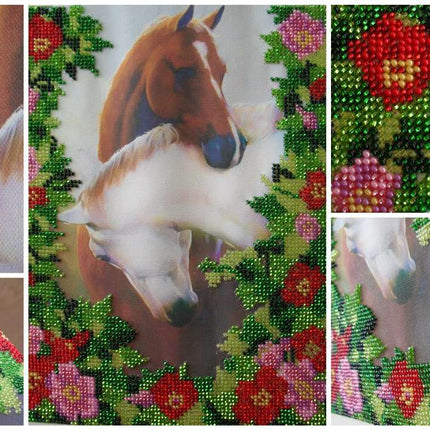 DIY Bead Embroidery Kit "Love" 7.9"x9.8" / 20.0x25.0 cm