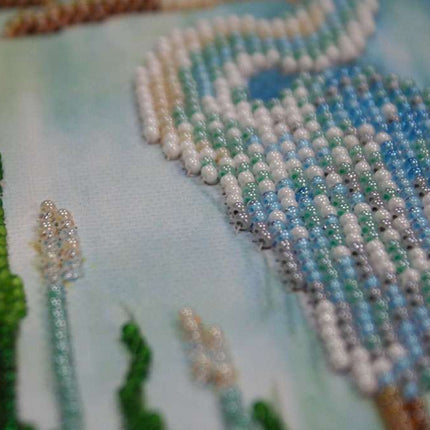 DIY Bead Embroidery Kit "Herons" 6.7"x9.8" / 17.0x25.0 cm
