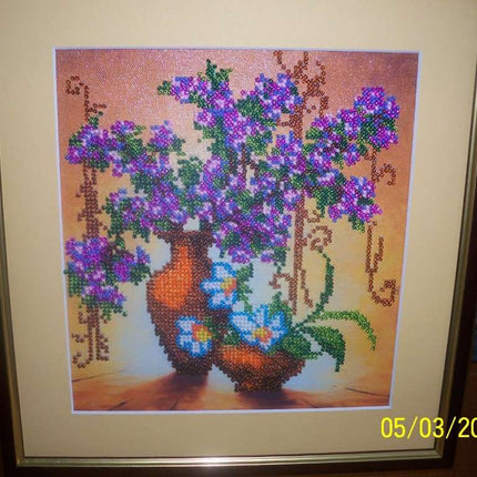 Canvas for bead embroidery "Spring Flowers" 7.3"x7.9" / 18.5x20.0 cm