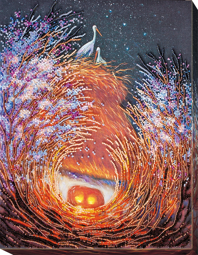 DIY Bead Embroidery Kit "Nest" 10.6"x13.8" / 27.0x35.0 cm