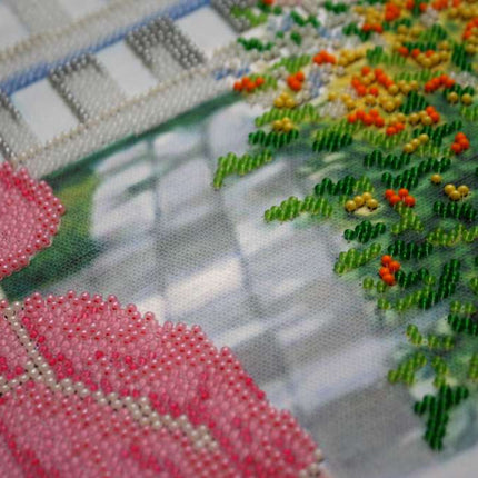 DIY Bead Embroidery Kit "Date on the porch" 15.2"x12.6" / 38.5x32.0 cm