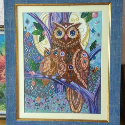 DIY Bead Embroidery Kit "Midnight hues" 11.0"x14.2" / 28.0x36.0 cm