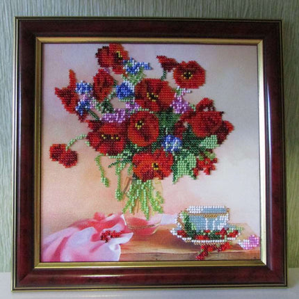 Canvas for bead embroidery "Morning Tea" 7.9"x7.9" / 20.0x20.0 cm