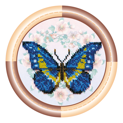 DIY Bead Embroidery Kit "Butterfly"  5.5"x5.5" / 14.0x14.0 cm
