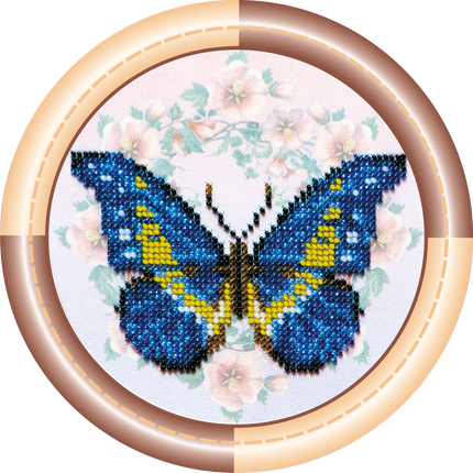 DIY Bead Embroidery Kit "Butterfly"  5.5"x5.5" / 14.0x14.0 cm