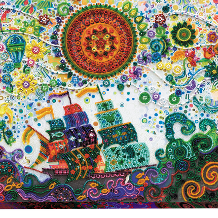 DIY Bead Embroidery Kit "Dream way" 14.6"x11.8" / 37.0x30.0 cm
