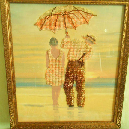 DIY Bead Embroidery Kit "Rendezvous" 11.8"x14.0" / 30.0x35.5 cm