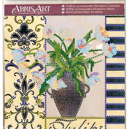 DIY Bead Embroidery Kit "Vintage"  5.9"x5.9" / 15.0x15.0 cm