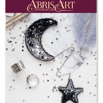 Beadwork kit for creating brooch "Moon"