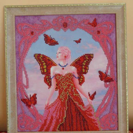 Canvas for bead embroidery "Ruby" 10.2"x11.8" / 26.0x30.0 cm
