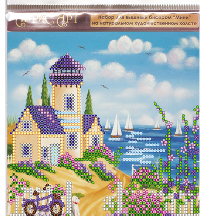 DIY Bead Embroidery Kit "Horizon"  5.9"x5.9" / 15.0x15.0 cm