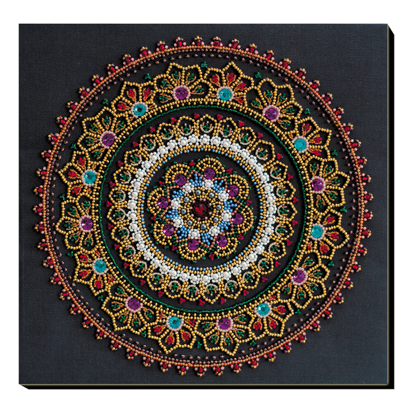 DIY Bead Embroidery Kit "Mandala" 10.6"x10.6" / 27.0x27.0 cm