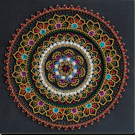 DIY Bead Embroidery Kit "Mandala" 10.6"x10.6" / 27.0x27.0 cm