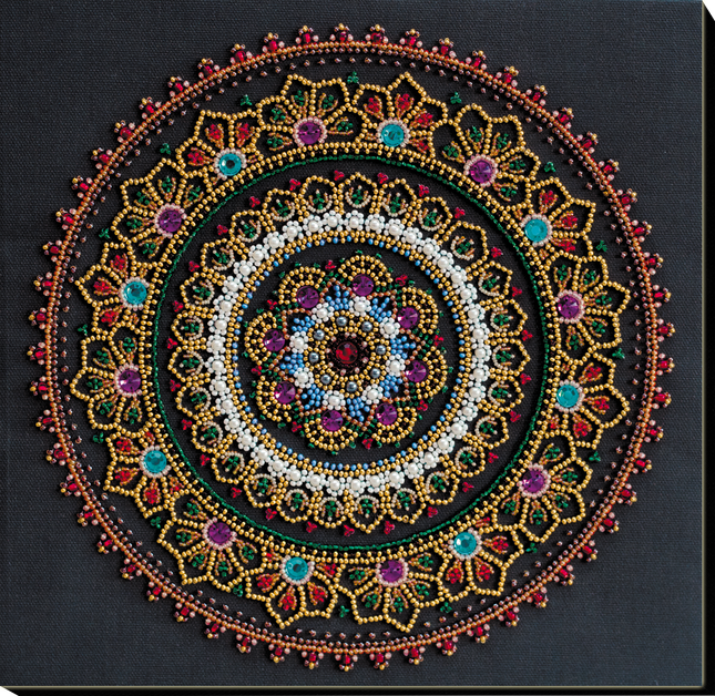 DIY Bead Embroidery Kit "Mandala" 10.6"x10.6" / 27.0x27.0 cm