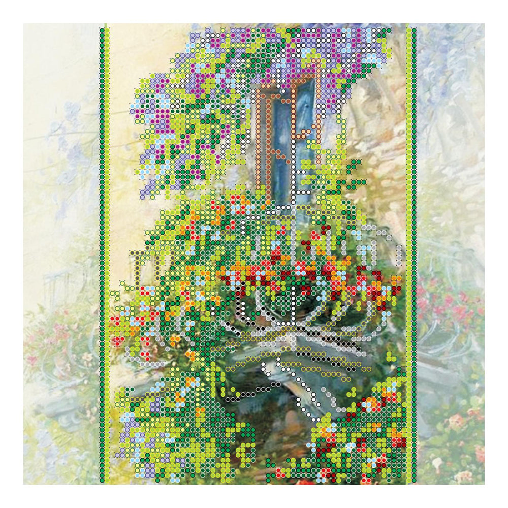 Canvas for bead embroidery "Small Balcony" 7.9"x7.9" / 20.0x20.0 cm