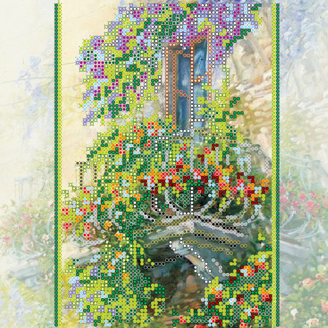 Canvas for bead embroidery "Small Balcony" 7.9"x7.9" / 20.0x20.0 cm