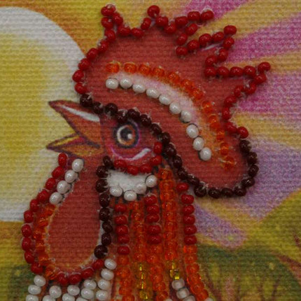 DIY Bead Embroidery Kit "Cockerel"  5.9"x5.9" / 15.0x15.0 cm