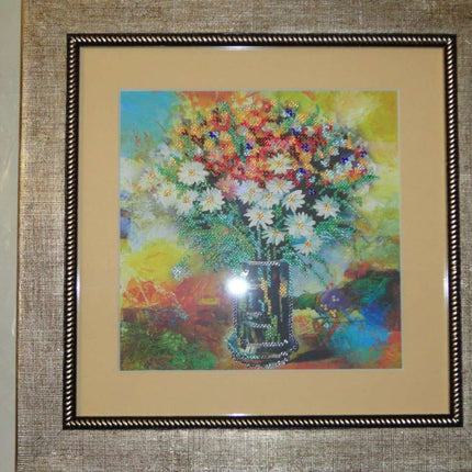 Canvas for bead embroidery "Floral Cocktail" 7.9"x7.9" / 20.0x20.0 cm