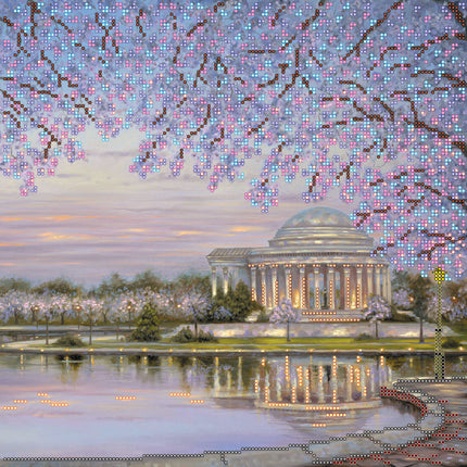 Canvas for bead embroidery "Sunset" 11.8"x11.8" / 30.0x30.0 cm