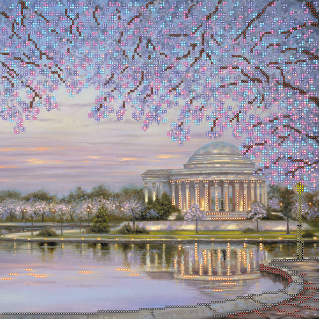 Canvas for bead embroidery "Sunset" 11.8"x11.8" / 30.0x30.0 cm