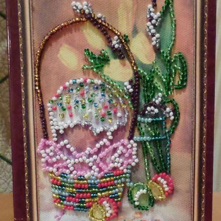 DIY Bead embroidery postcard kit "Easter – 9"