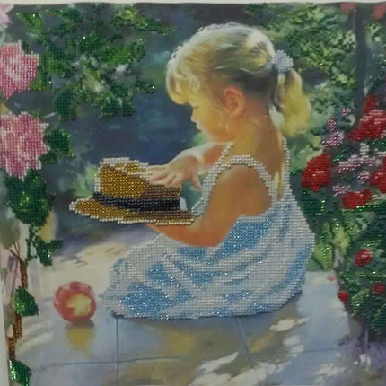 Canvas for bead embroidery "My Dad's Hat" 11.8"x11.8" / 30.0x30.0 cm