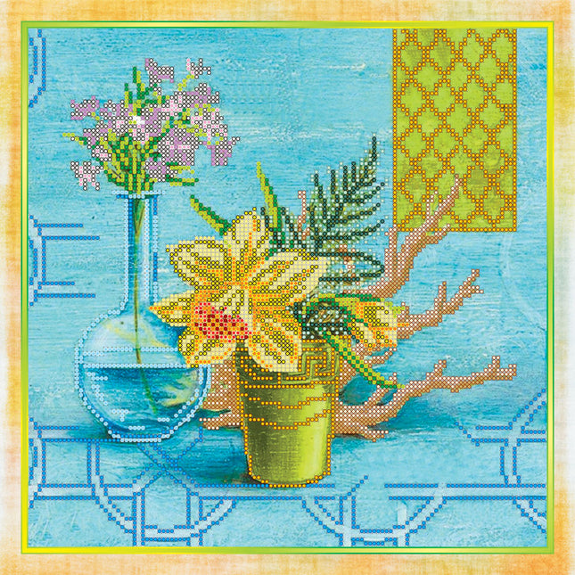 Canvas for bead embroidery "Azure" 11.8"x11.8" / 30.0x30.0 cm