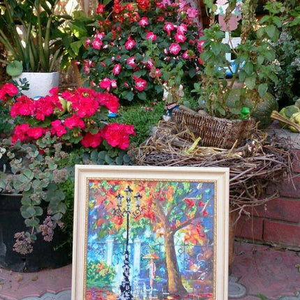 Canvas for bead embroidery "Evening Promenade" 11.8"x11.8" / 30.0x30.0 cm