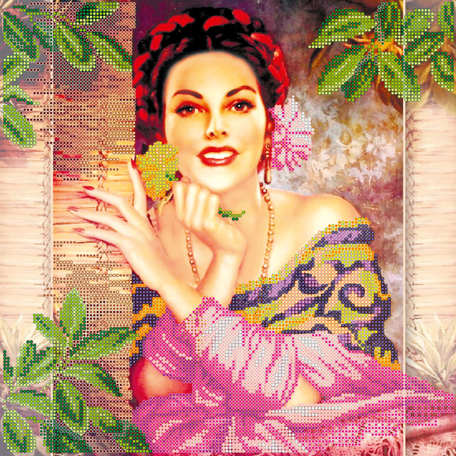 Canvas for bead embroidery "Aldonsa" 11.8"x11.8" / 30.0x30.0 cm