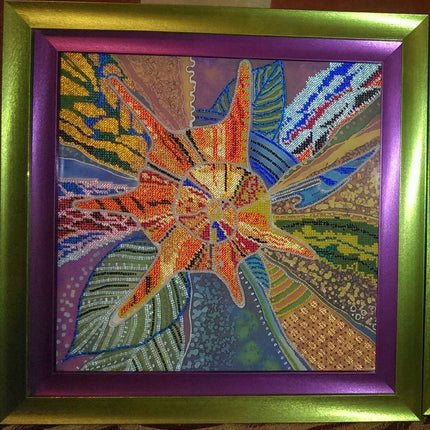 Canvas for bead embroidery "Summer mood" 11.8"x11.8" / 30.0x30.0 cm